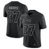 Men's New England Patriots #37 Damien Harris Black Reflective Limited Stitched Football Jersey - Custom Name
