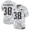 Men's New England Patriots #38 Rhamondre Stevenson 2024 F.U.S.E Arctic Camo Salute to Service Limited Stitched Jersey - Custom Name