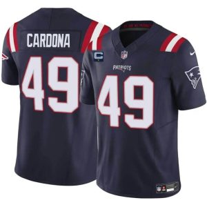 Men's New England Patriots #49 Joe Cardona Navy F.U.S.E. With 1-Star C Patch Vapor Limited Stitched Football Jersey - Custom Name