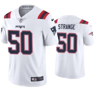Men's New England Patriots #50 Cole Strange White Vapor Untouchable Limited Stitched Jersey - Custom Name