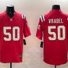 Men's New England Patriots #50 Mike Vrabel Red Vapor Limited Stitched Football Jersey - Custom Name