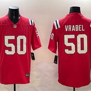 Men's New England Patriots #50 Mike Vrabel Red Vapor Limited Stitched Football Jersey - Custom Name