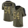 Men's New England Patriots #54 Tedy Bruschi 2021 Olive Camo Salute To Service Limited Stitched Jerseys - Custom Name