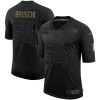 Men's New England Patriots #54 Tedy Bruschi Black NFL 2020 Salute To Service Limited Stitched Jersey - Custom Name