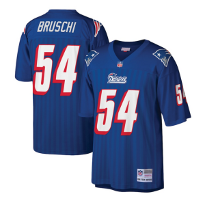 Men's New England Patriots #54 Tedy Bruschi Royal Mitchell & Nes Stitched Jersey - Custom Name