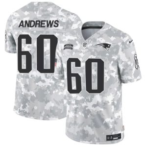 Men's New England Patriots #60 David Andrews 2024 F.U.S.E Arctic Camo Salute to Service Limited Stitched Jersey - Custom Name