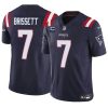 Men's New England Patriots #7 Jacoby Brissett Navy F.U.S.E. With 2-Star C Patch Vapor Limited Stitched Football Jersey - Custom Name