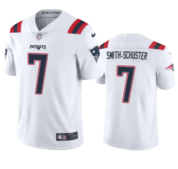 Men's New England Patriots #7 JuJu Smith-Schuster White Vapor Untouchable Stitched Football Jersey - Custom Name