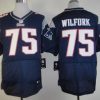 Men's New England Patriots #75 Vince Wilfork Navy Elite Stitched Jersey - Custom Name