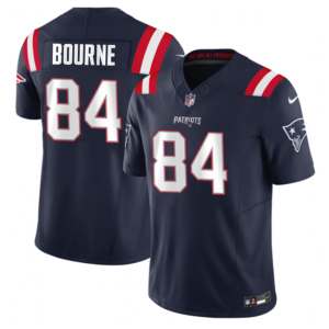 Men's New England Patriots #84 Kendrick Bourne Navy 2023 F.U.S.E. Vapor Limited Stitched Football Jersey - Custom Name