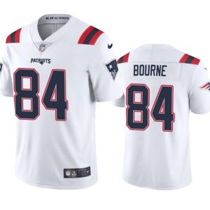 Men's New England Patriots #84 Kendrick Bourne White Vapor Untouchable Stitched Football Jersey - Custom Name