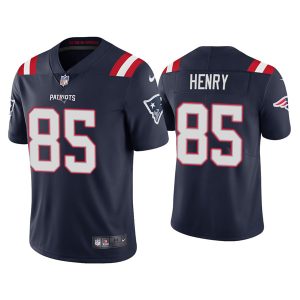 Men's New England Patriots #85 Hunter Henry 2021 Navy Vapor Untouchable Limited Stitched Jersey - Custom Name