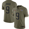 Men's New England Patriots #9 Matt Judon Olive 2022 Salute To Service Limited Stitched Jersey - Custom Name