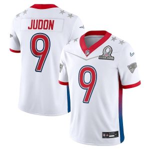 Men's New England Patriots #9 Matthew Judon 2022 White Pro Bowl Stitched Jersey - Custom Name