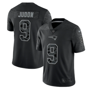 Men's New England Patriots #9 Matthew Judon Black Reflective Limited Stitched Football Jersey - Custom Name