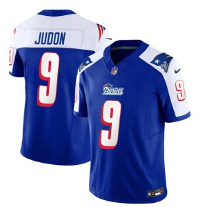 Men's New England Patriots #9 Matthew Judon Blue White 2023 F.U.S.E. Vapor Limited Stitched Football Jersey - Custom Name