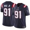 Men's New England Patriots #91 Deatrich Wise Jr Navy F.U.S.E. With 3-Star C Patch Vapor Limited Stitched Football Jersey - Custom Name