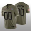 Men's New England Patriots ACTIVE PLAYER Custom Olive 2022 Salute To Service Limited Stitched Jersey - Custom Name