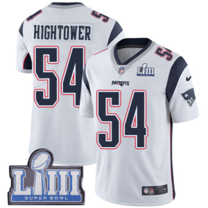 Men's New England Patriots ACTIVE PLAYER Custom White With Super Bowl LIII Patch Vapor Untouchable Limited Stitched Jersey - Custom Name