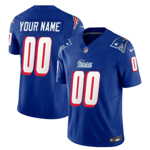 Men's New England Patriots Active Player Custom Blue 2023 F.U.S.E. Throwback Limited Stitched Football Jersey - Custom Name