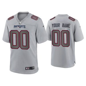 Men's New England Patriots Active Player Custom Grey Atmosphere Fashion Stitched Game Jersey - Custom Name