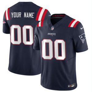 Men's New England Patriots Active Player Custom Navy 2023 F.U.S.E Alternate Vapor Untouchable Limited Stitched Football Jersey - Custom Name