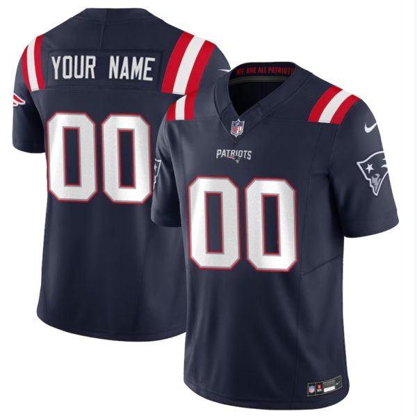 Men's New England Patriots Active Player Custom Navy 2023 F.U.S.E Alternate Vapor Untouchable Limited Stitched Football Jersey - Custom Name