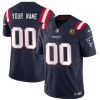 Men's New England Patriots Active Player Custom Navy 2023 F.U.S.E. With John Madden Patch Vapor Limited Stitched Football Jersey - Custom Name