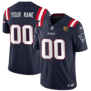 Men's New England Patriots Active Player Custom Navy 2023 F.U.S.E. With John Madden Patch Vapor Limited Stitched Football Jersey - Custom Name