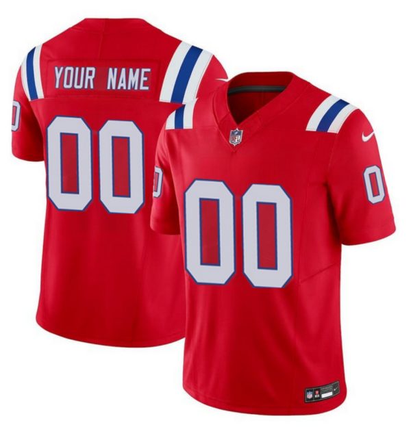 Men's New England Patriots Active Player Custom Red 2023 F.U.S.E Alternate Vapor Untouchable Limited Stitched Football Jersey - Custom Name