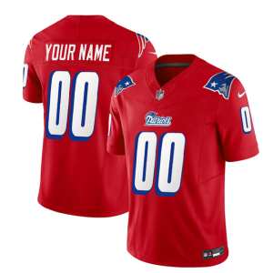 Men's New England Patriots Active Player Custom Red 2023 F.U.S.E. Throwback Limited Stitched Football Jersey - Custom Name