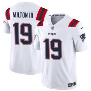 Men's New England Patriots Active Player Custom White 2023 F.U.S.E. Vapor Limited Stitched Football Jersey - Custom Name