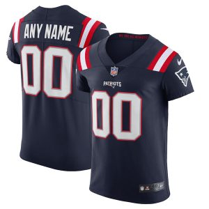 Men's New England Patriots Customized Navy Elite Stitched Jersey - Custom Name