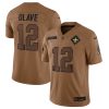 Men's New Orleans Saints #12 Chris Olave 2023 Brown Salute To Service Limited Football Jersey - Custom Name