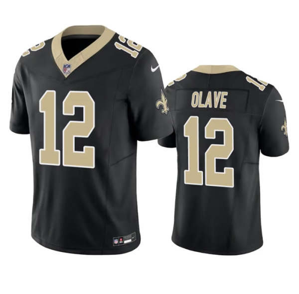 Men's New Orleans Saints #12 Chris Olave Black 2023 F.U.S.E. Vapor Untouchable Limited Stitched Jersey - Custom Name