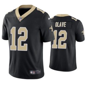 Men's New Orleans Saints #12 Chris Olave Black Vapor Limited Stitched Jersey - Custom Name