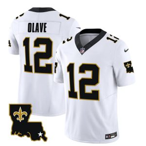 Men's New Orleans Saints #12 Chris Olave White 2023 F.U.S.E. 1987 Legacy Vapor Stitched Jersey - Custom Name