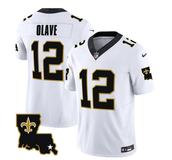 Men's New Orleans Saints #12 Chris Olave White 2023 F.U.S.E. 1987 Legacy Vapor Stitched Jersey - Custom Name