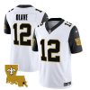 Men's New Orleans Saints #12 Chris Olave White Black 2023 F.U.S.E. 1987 Legacy Vapor Stitched Jersey - Custom Name