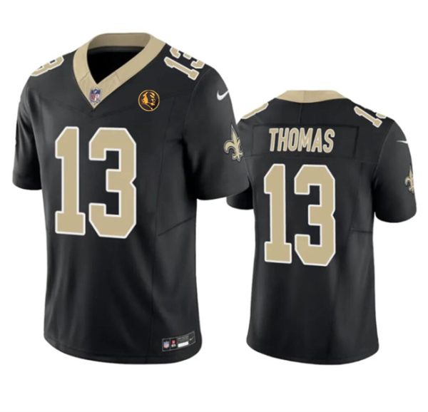 Men's New Orleans Saints #13 Michael Thomas Black 2023 F.U.S.E. With John Madden Patch Vapor Limited Stitched Football Jersey - Custom Name