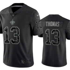 Men's New Orleans Saints #13 Michael Thomas Black Reflective Limited Stitched Football Jersey - Custom Name