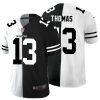 Men's New Orleans Saints #13 Michael Thomas Black & White NFL Split Limited Stitched Jersey - Custom Name