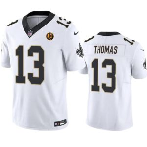 Men's New Orleans Saints #13 Michael Thomas White 2023 F.U.S.E. With John Madden Patch Vapor Limited Stitched Football Jersey - Custom Name