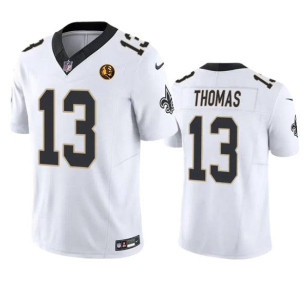 Men's New Orleans Saints #13 Michael Thomas White 2023 F.U.S.E. With John Madden Patch Vapor Limited Stitched Football Jersey - Custom Name
