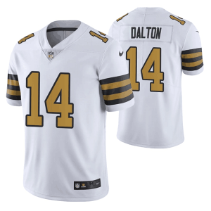 Men's New Orleans Saints #14 Andy Dalton White Color Rush Stitched Jersey - Custom Name