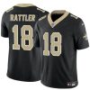 Men's New Orleans Saints #18 Spencer Rattler Black F.U.S.E Vapor Limited Stitched Football Jersey - Custom Name