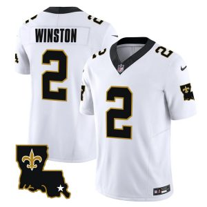 Men's New Orleans Saints #2 Jameis Winston White 2023 F.U.S.E. 1987 Legacy Vapor Stitched Jersey - Custom Name