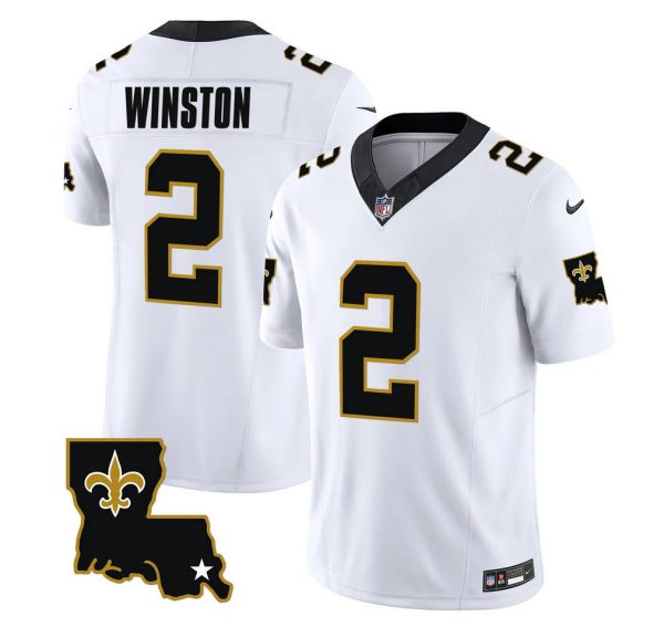 Men's New Orleans Saints #2 Jameis Winston White 2023 F.U.S.E. 1987 Legacy Vapor Stitched Jersey - Custom Name