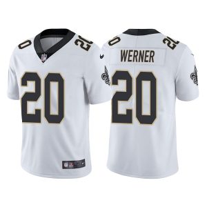 Men's New Orleans Saints #20 Pete Werner White Vapor Limited Stitched Jersey - Custom Name