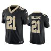 Men's New Orleans Saints #21 Jamaal Williams Black 2023 F.U.S.E. Vapor Untouchable Limited Stitched Jersey - Custom Name